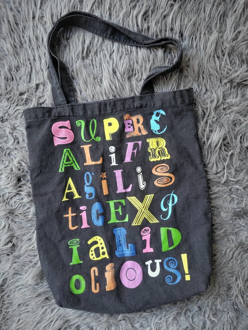 Tote Bag with Colorful Lettering - Unbranded